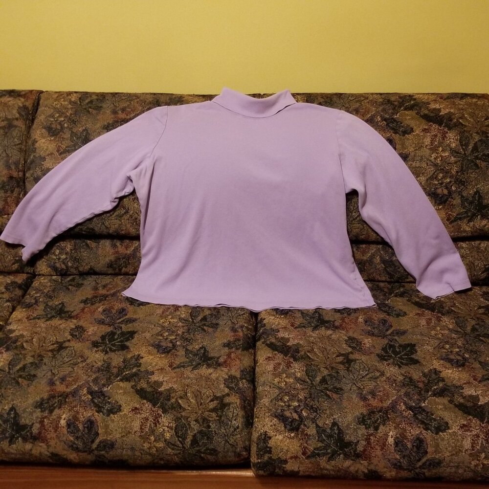 Mauve, turtle neck, long sleeve, cotton top, XXL, vintage Northern Reflections